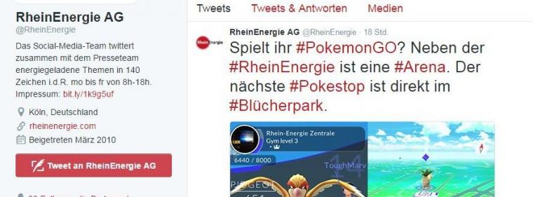 Enerige & Management > Stadtwerke - Rheinenergie wirbt mit Pokemon Go