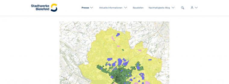 Enerige & Management > Wärme - Bielefeld visualisiert den Fernwärmeausbau