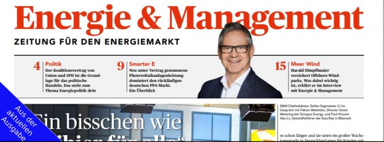 Enerige & Management > Aus Der Aktuellen Ausgabe - Solar spielt bei PPA größere Rolle