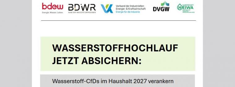Enerige & Management > Wasserstoff - Verbändebündnis fordert Wasserstoff-CfD