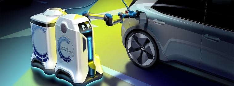 Enerige & Management > Elektromobilität - Volkswagen zeigt Laderoboter-Konzept